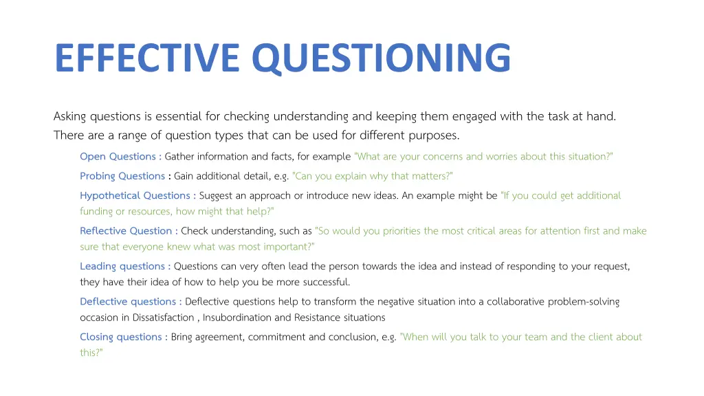 effective questioning