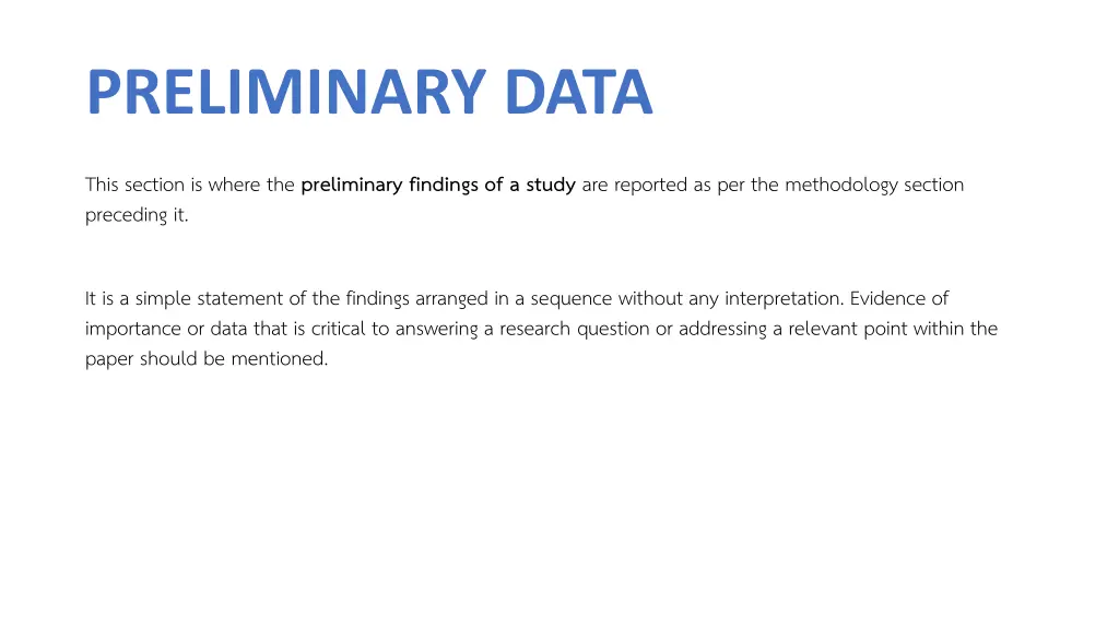 preliminary data