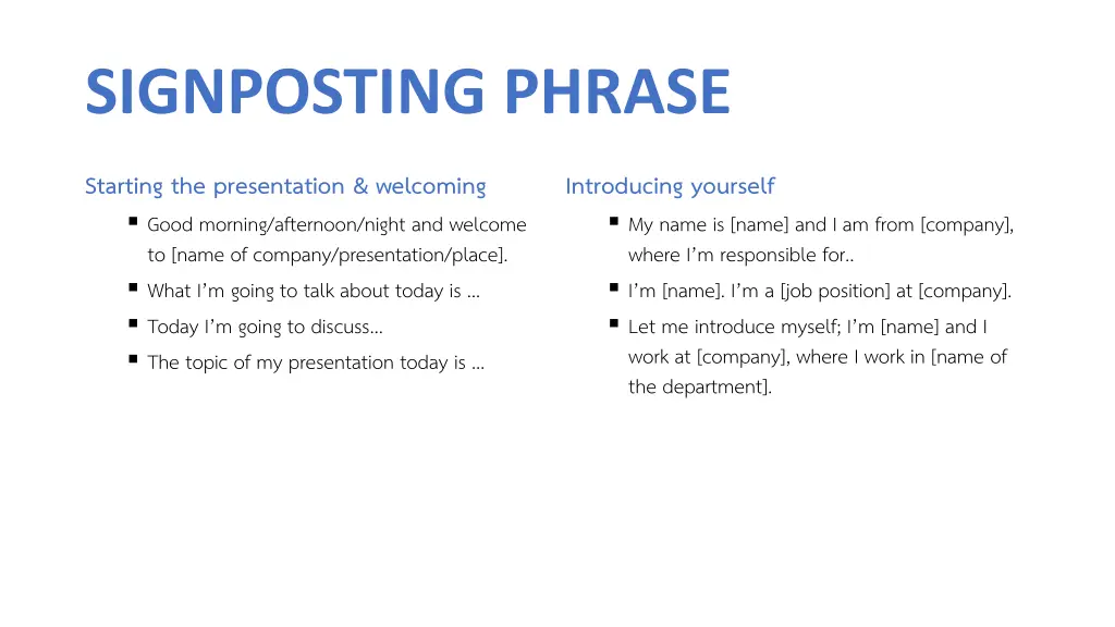 signposting phrase