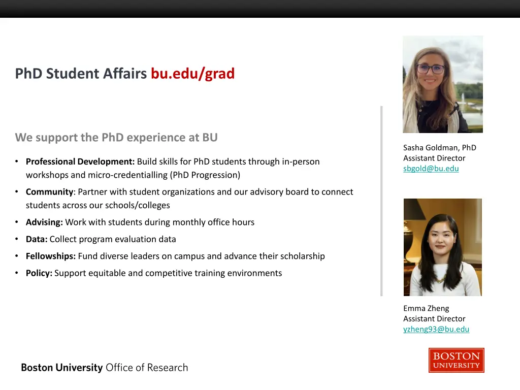 phd student affairs bu edu grad