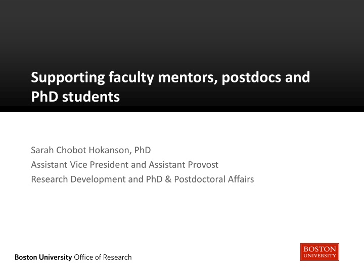 supporting faculty mentors postdocs