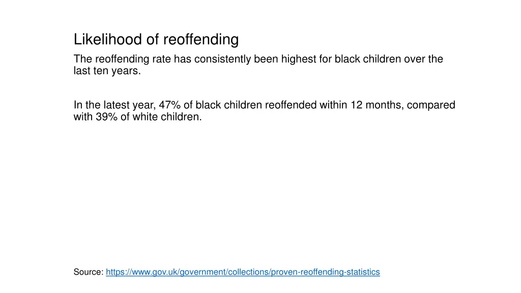 likelihood of reoffending the reoffending rate