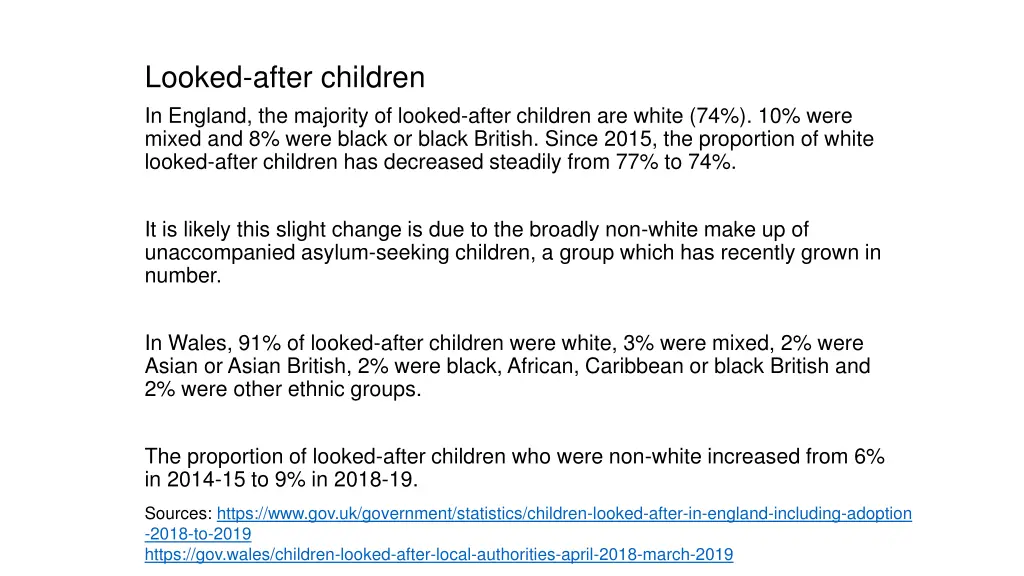 looked after children in england the majority