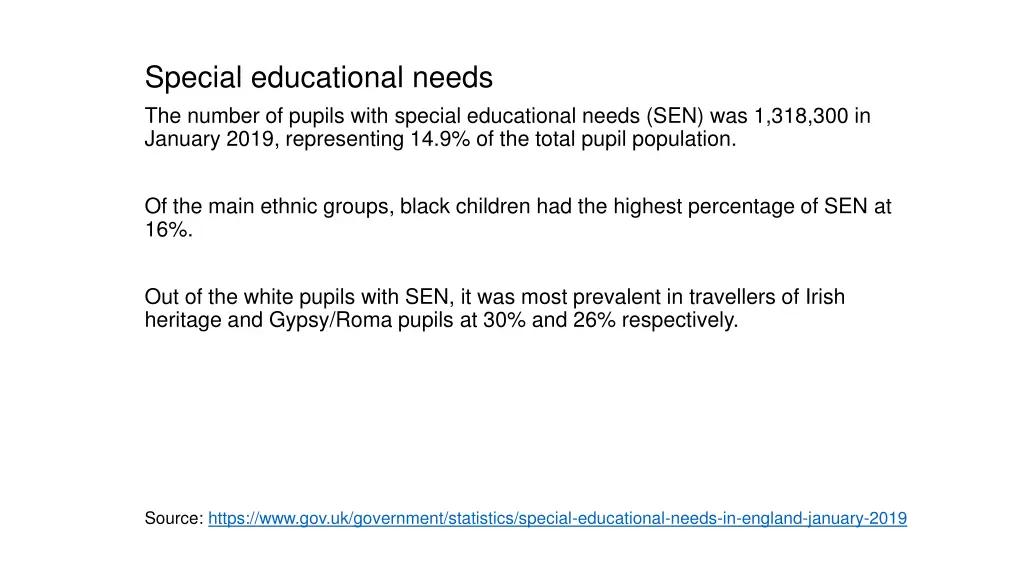 special educational needs the number of pupils