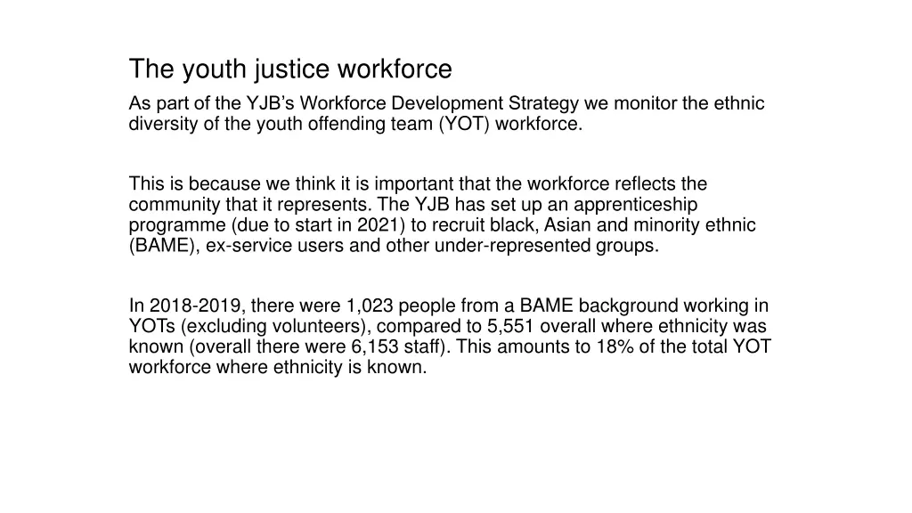 the youth justice workforce as part