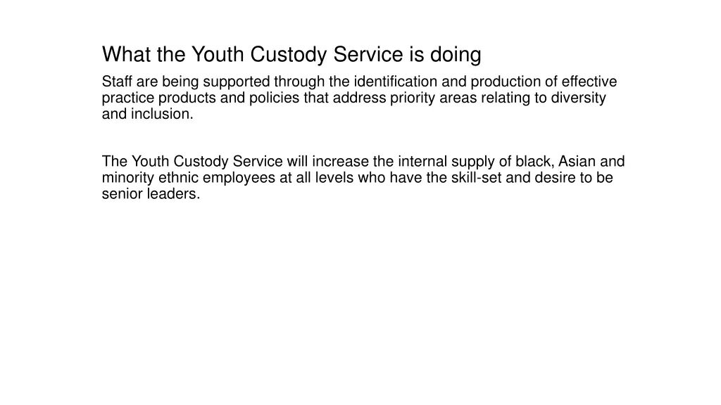 what the youth custody service is doing staff