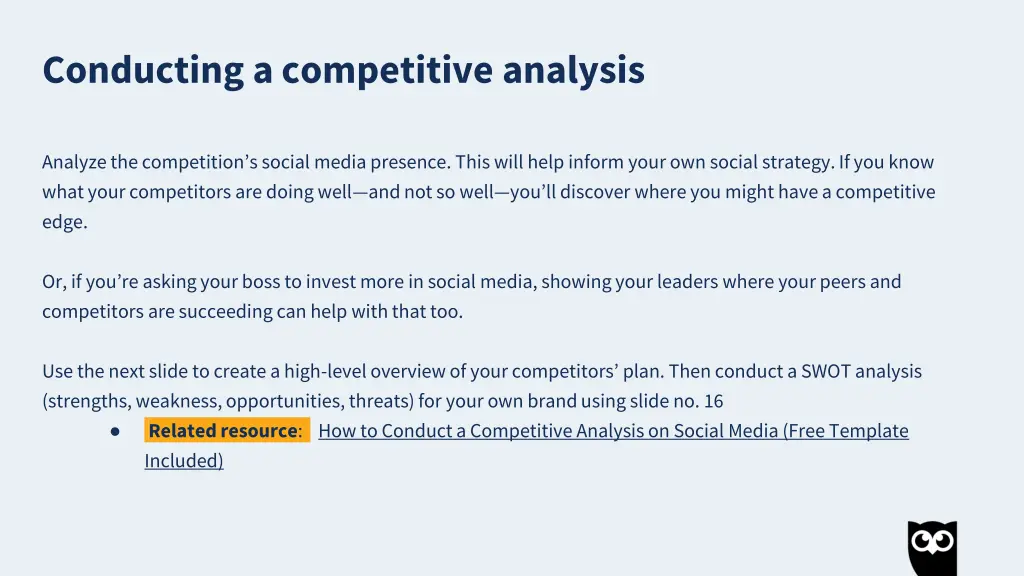 conducting a competitive analysis