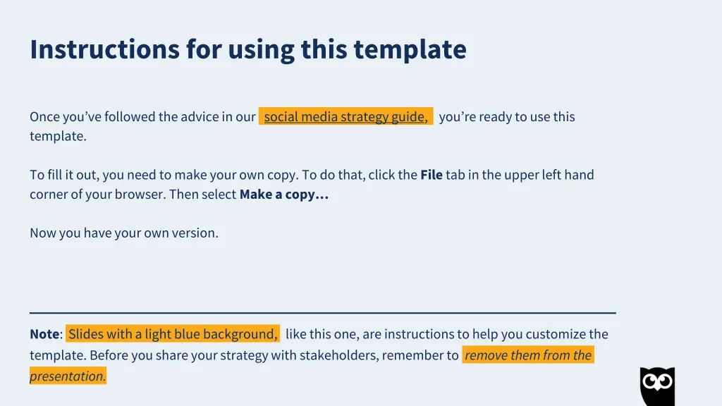 instructions for using this template