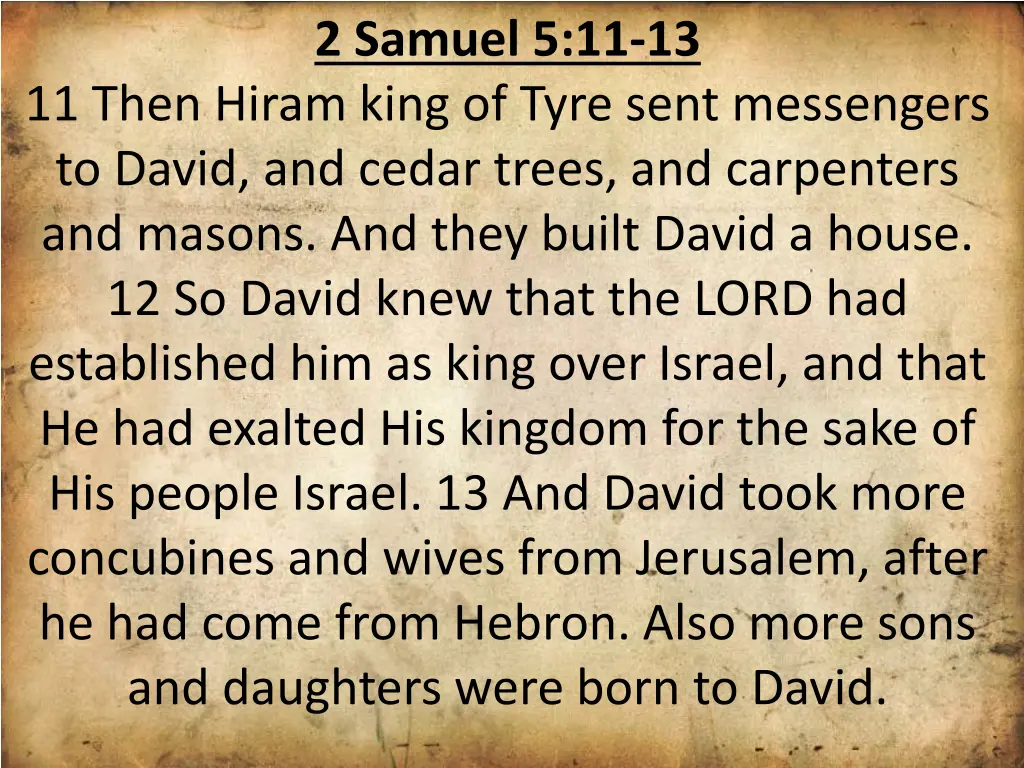 2 samuel 5 11 13