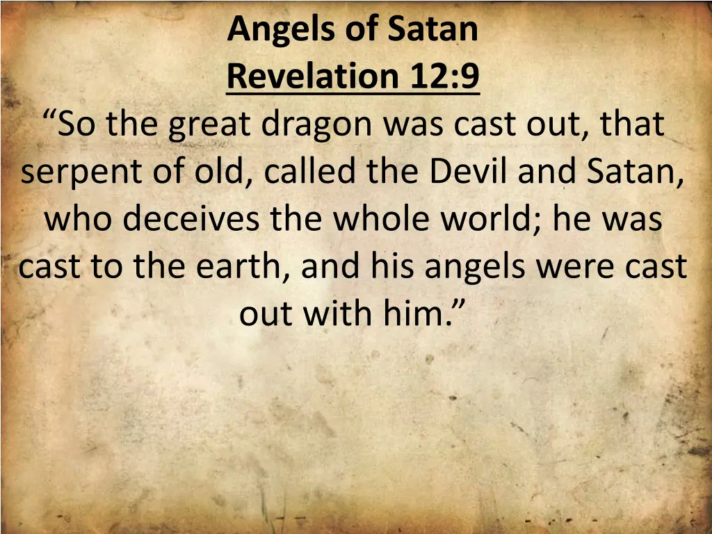 angels of satan revelation 12 9