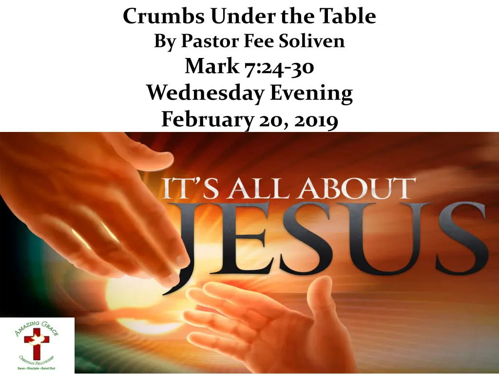 crumbs under the table by pastor fee soliven mark