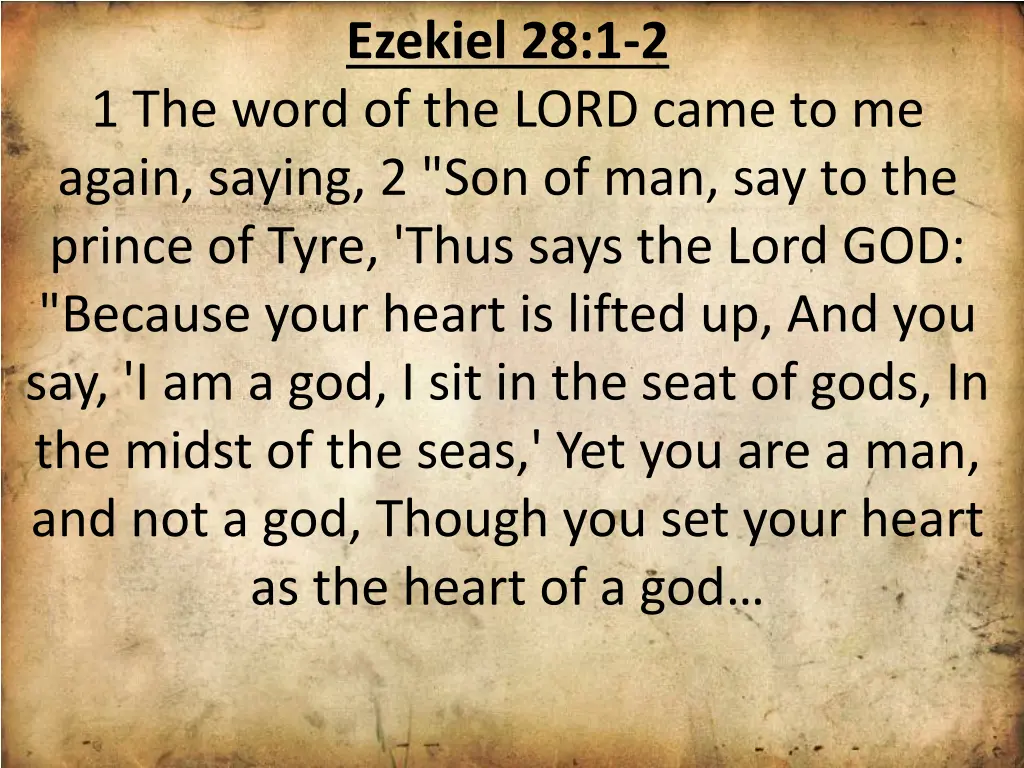 ezekiel 28 1 2