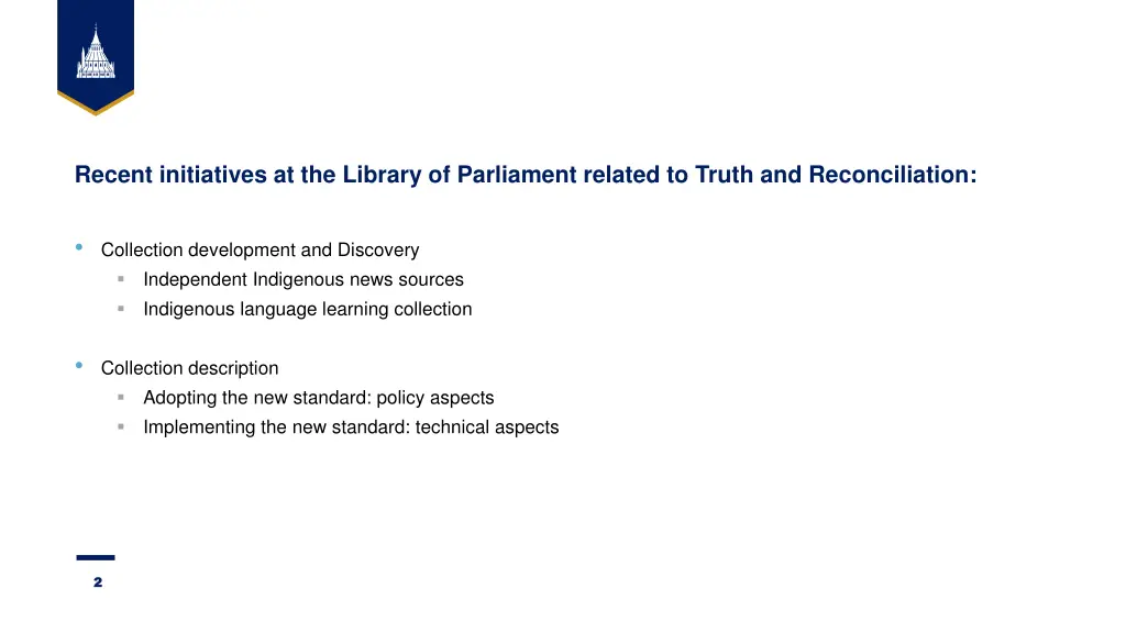 recent initiatives at the library of parliament