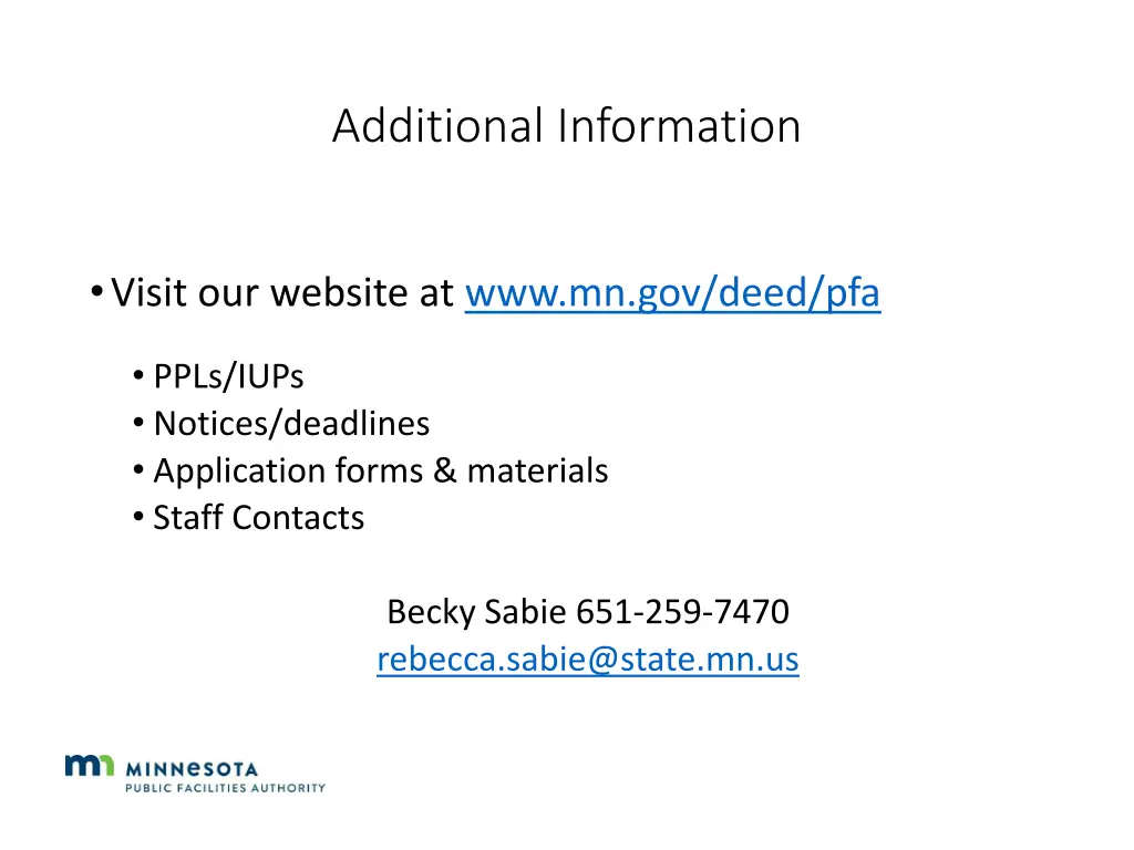 additional information