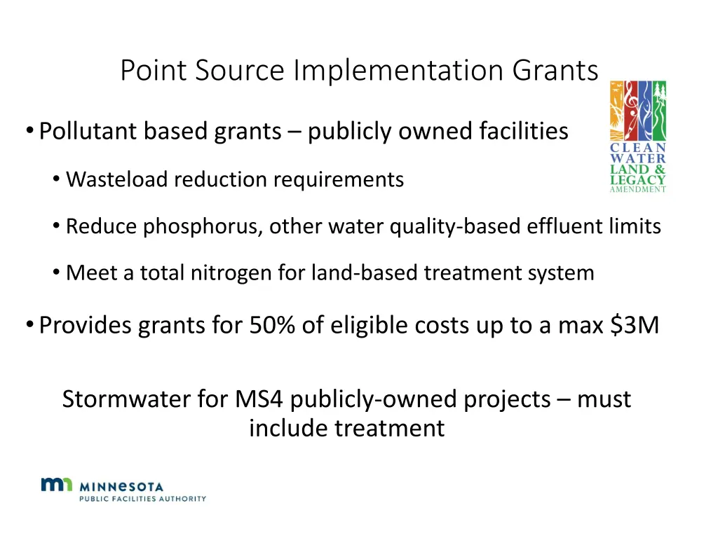 point source implementation grants