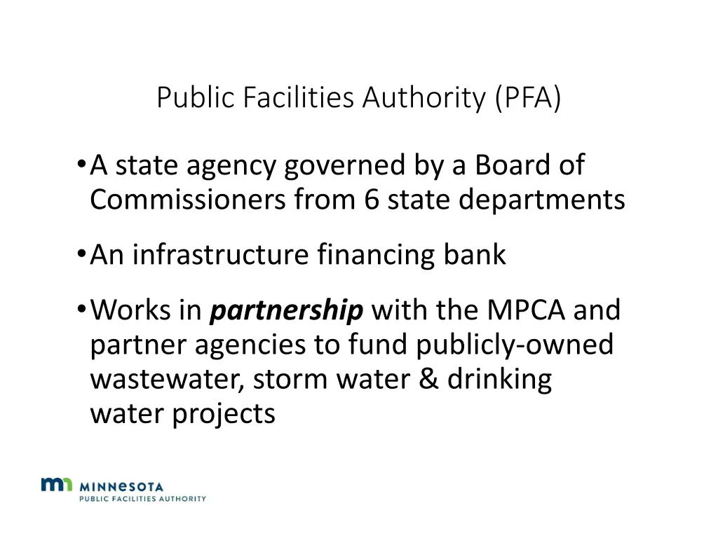 public facilities authority pfa