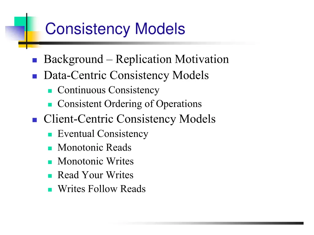 consistency models