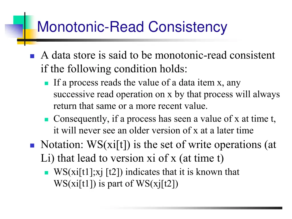 monotonic read consistency