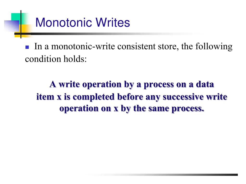 monotonic writes
