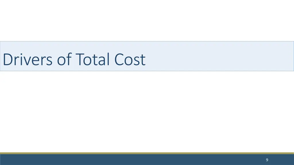 drivers of total cost