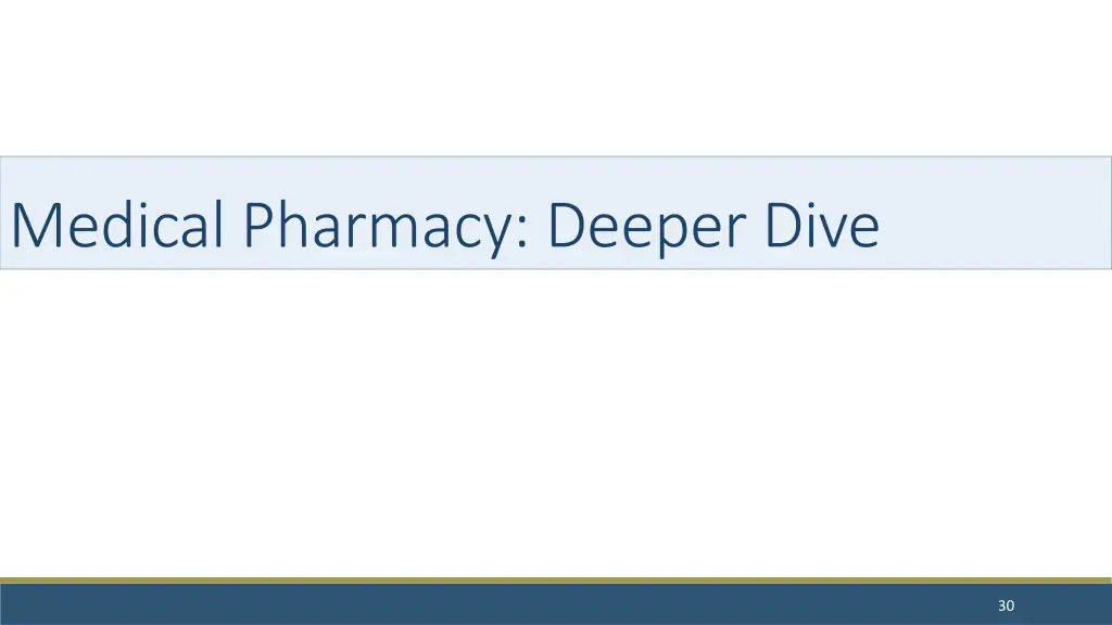 medical pharmacy deeper dive
