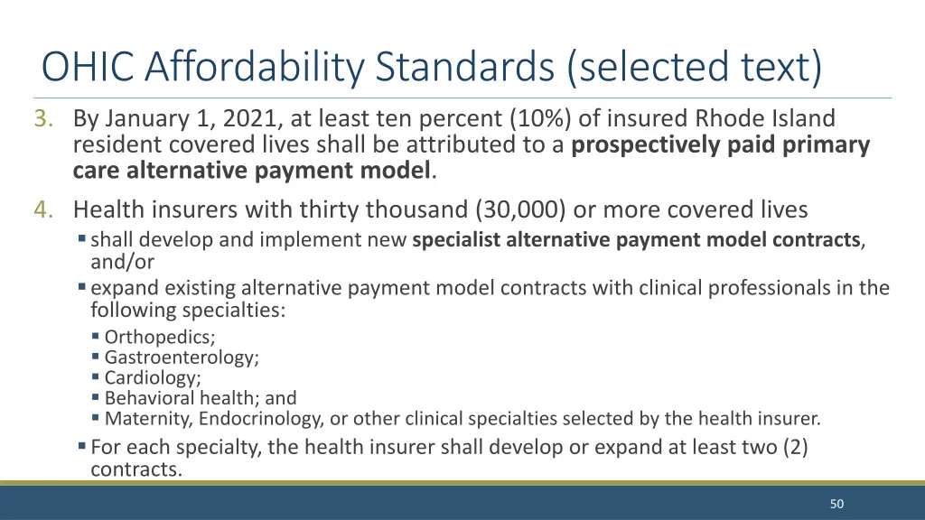 ohic affordability standards selected text 1