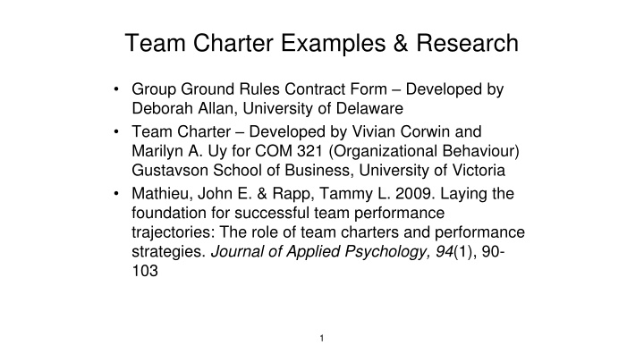 team charter examples research