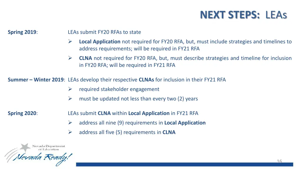 next steps leas