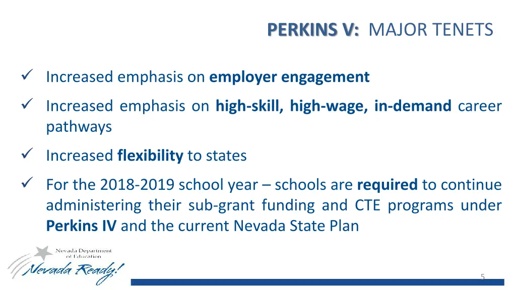 perkins v major tenets