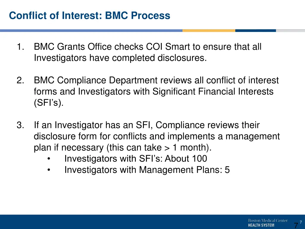 conflict of interest bmc process