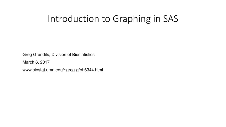introduction to graphing in sas