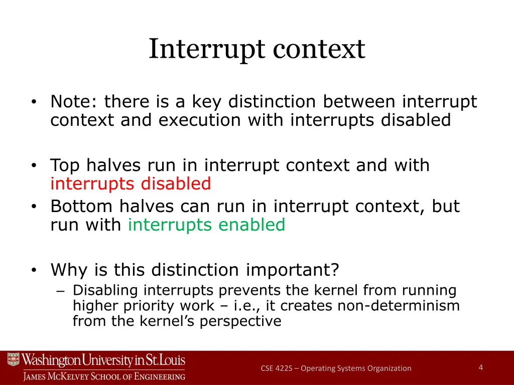 interrupt context