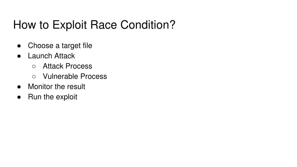 how to exploit race condition