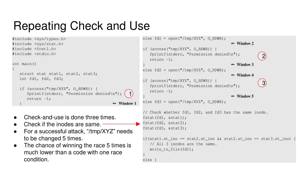 repeating check and use
