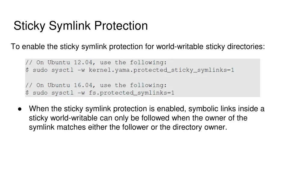 sticky symlink protection
