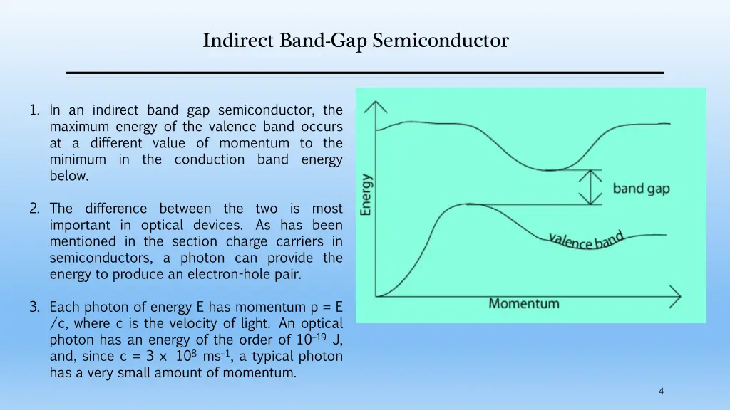 indirect band gap semiconductor