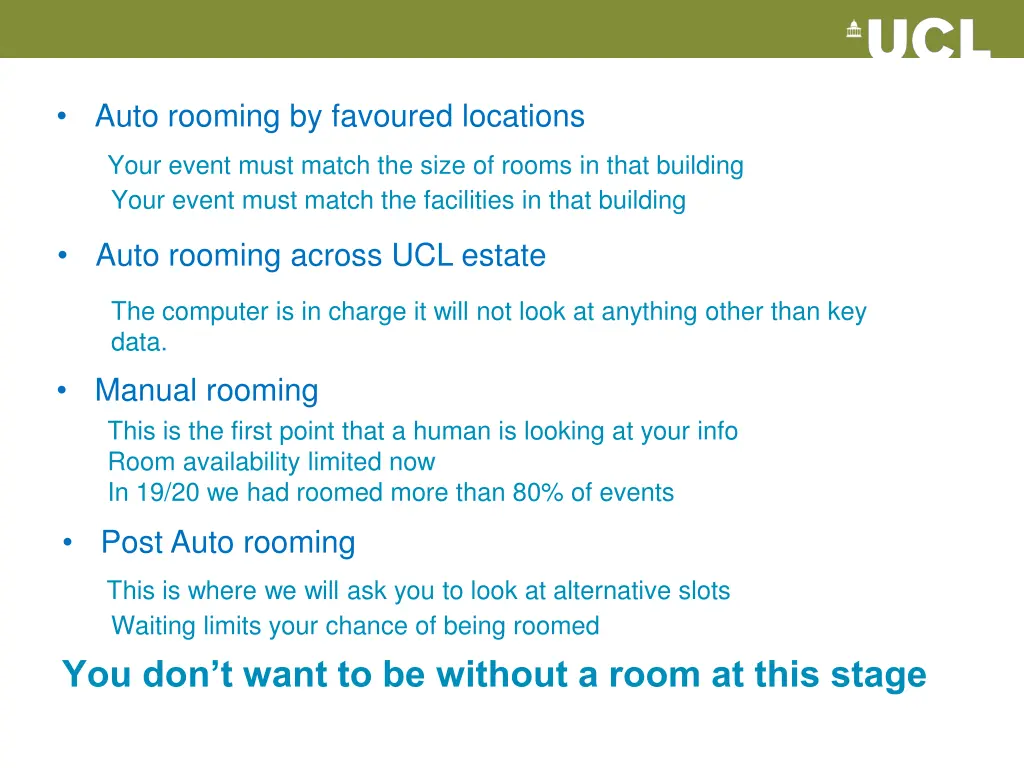 auto rooming by favoured locations