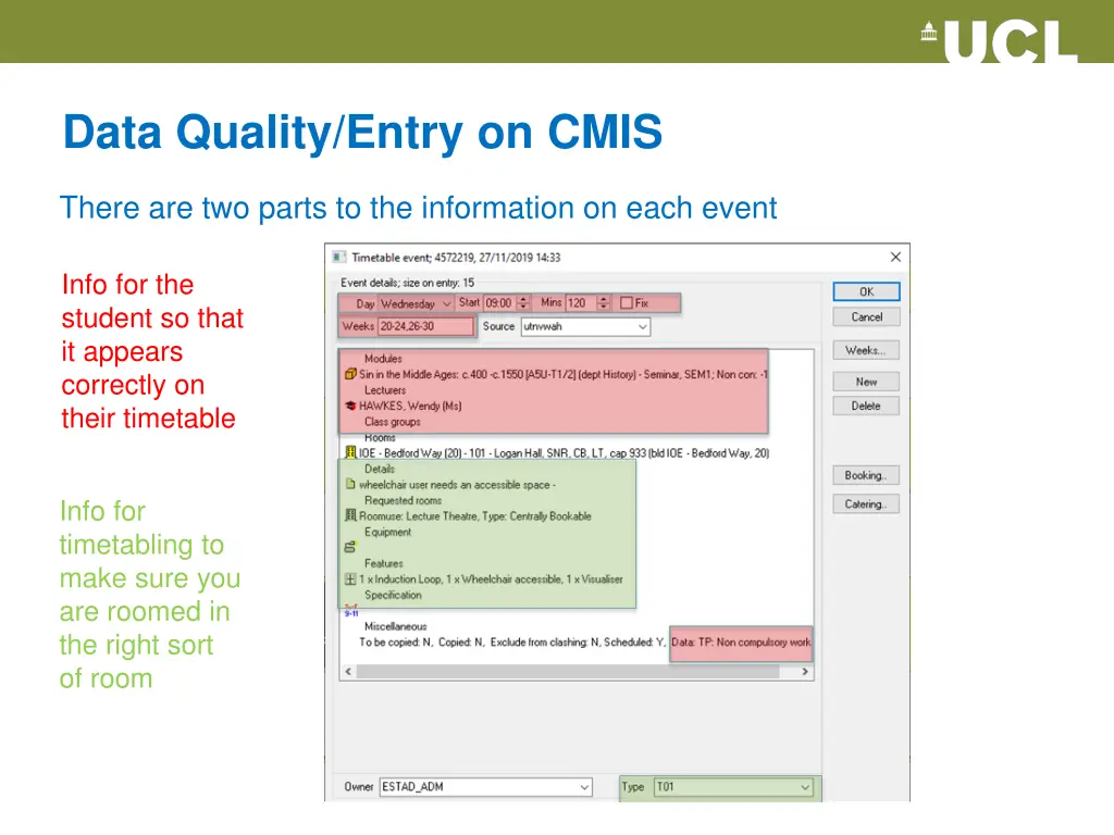 data quality entry on cmis
