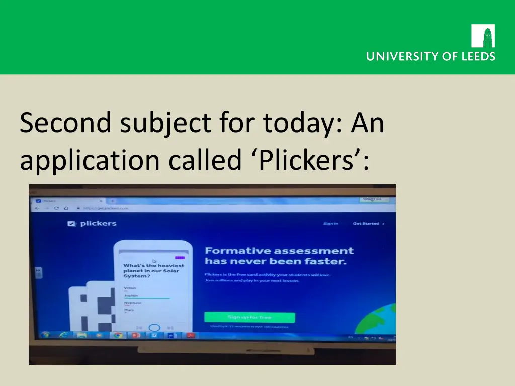 second subject for today an application called