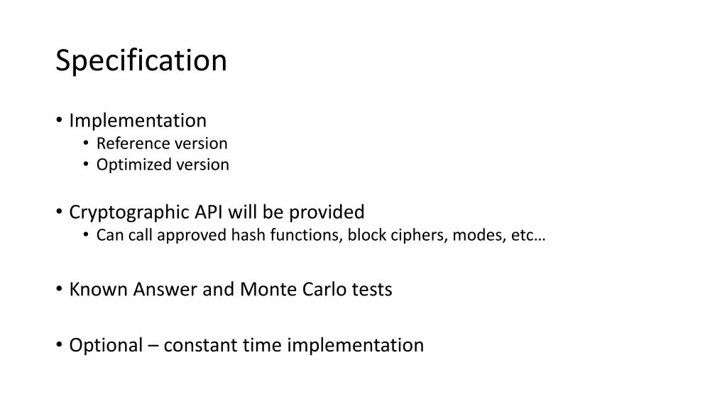 specification