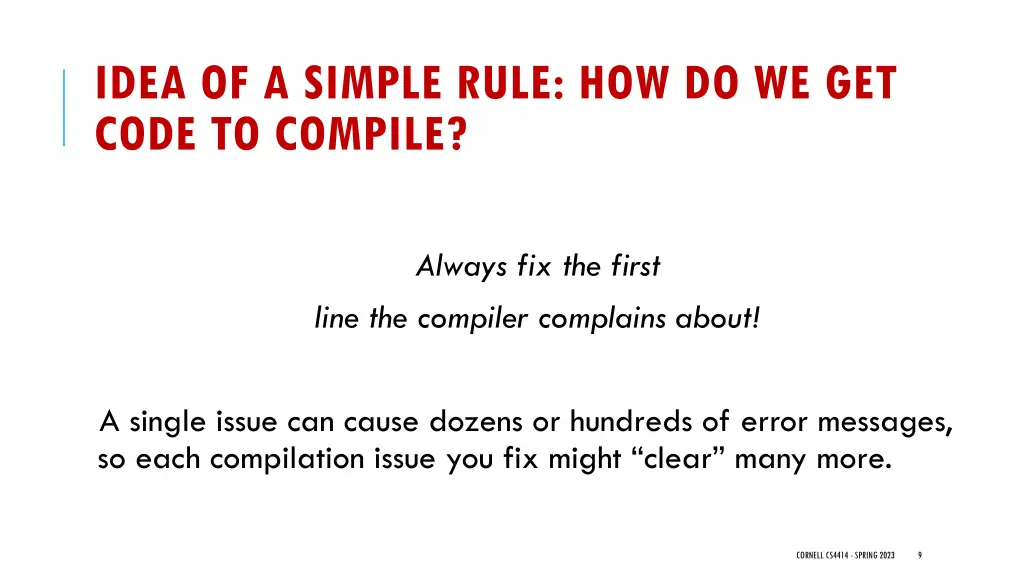 idea of a simple rule how do we get code