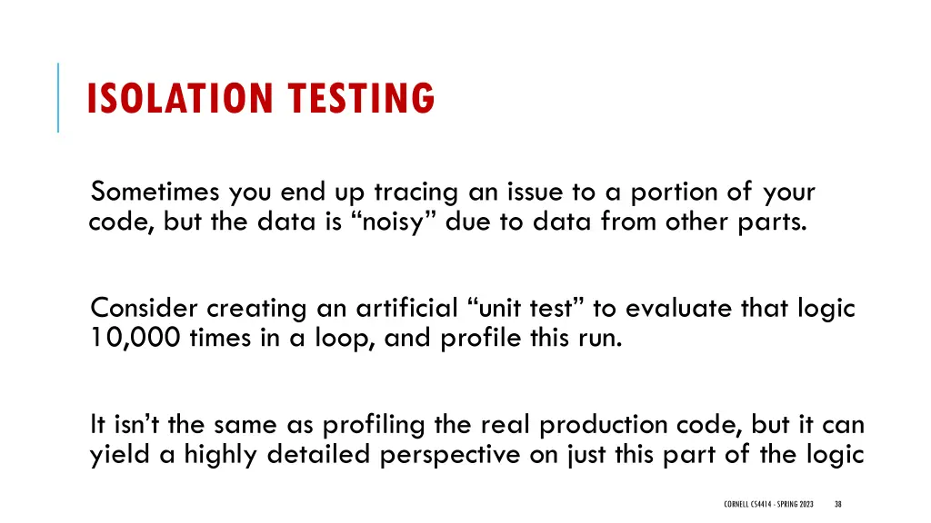 isolation testing