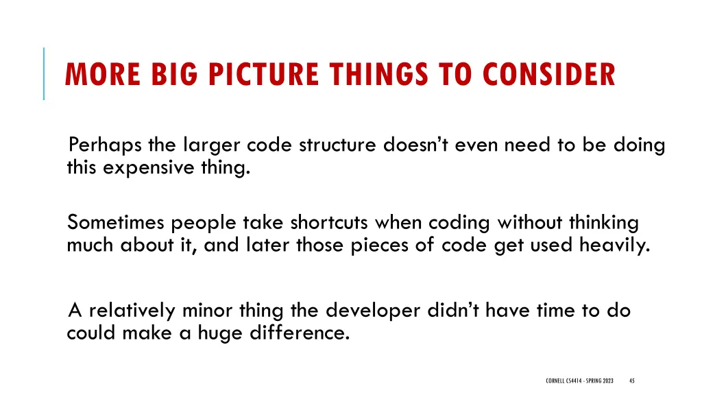 more big picture things to consider