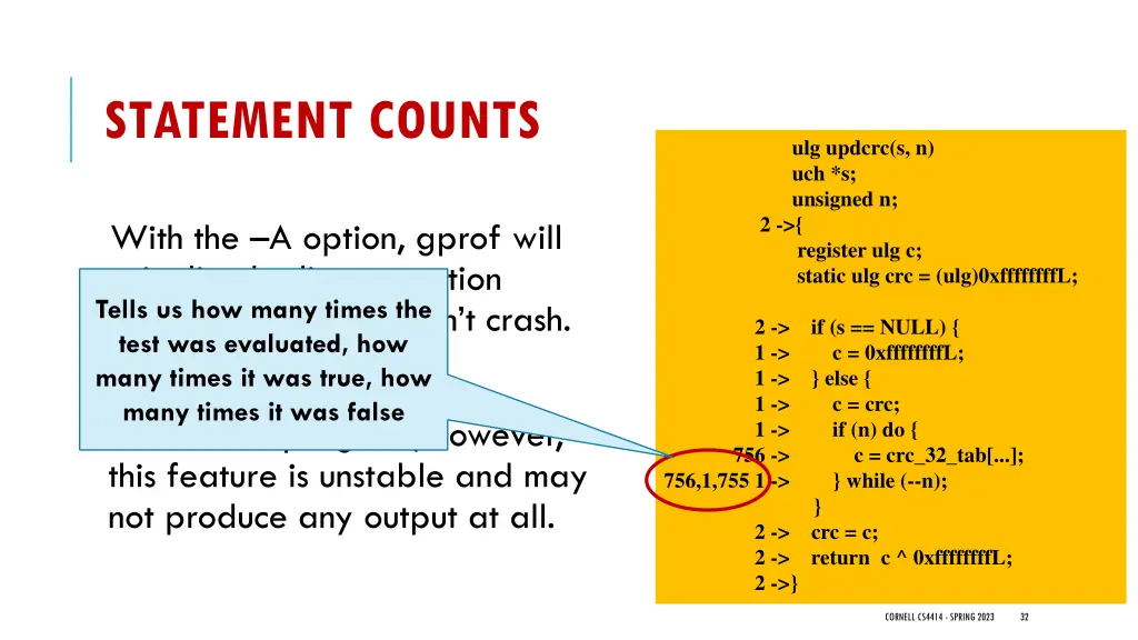 statement counts 1