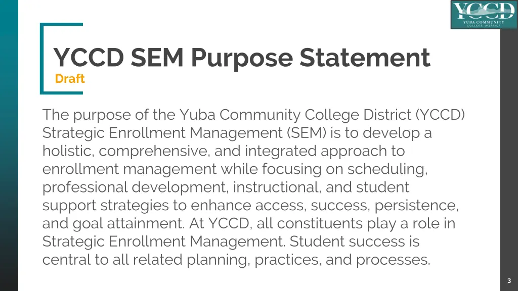 yccd sem purpose statement draft