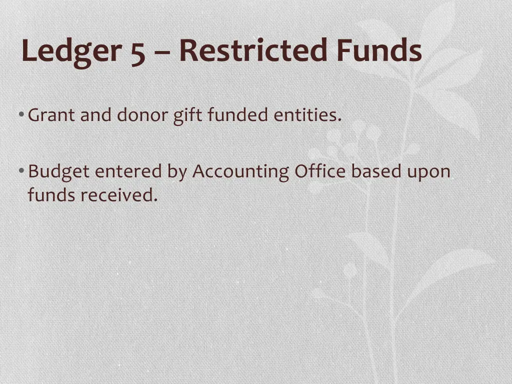 ledger 5 restricted funds