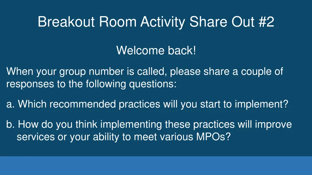 breakout room activity share out 2