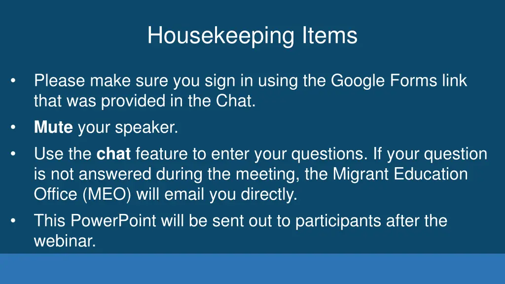 housekeeping items
