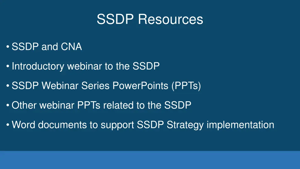 ssdp resources